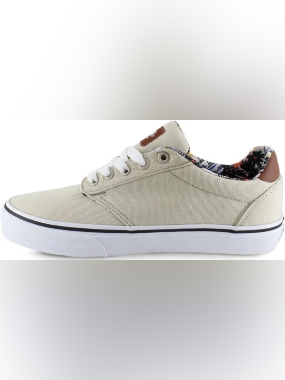 Vans Atwood Deluxe Aloha Sneakers, Oatmeal Cream/White, Size US Men’s 8